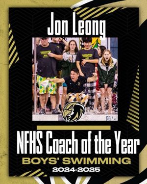 Coach Jon Leong, NFHS Coach of the Year for Boys Swimming