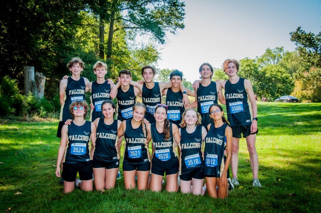 a photo of the coed cross country team at the county championships 