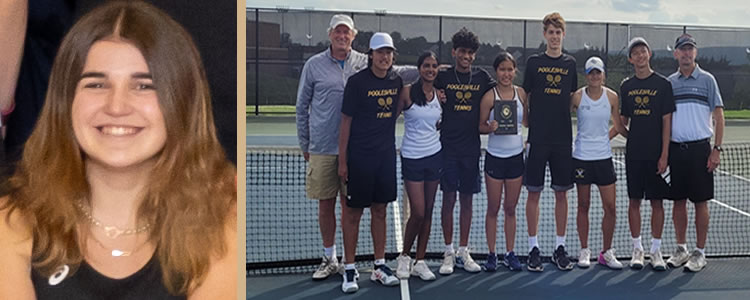 photo of anna bodmer and the regional champion tennis team