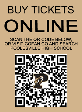 buy tickets online. scan the Q R code below, or visit go fan dot C-O and search poolesville high school