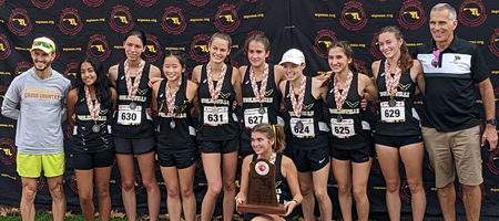 girls cross country state finalists team picture