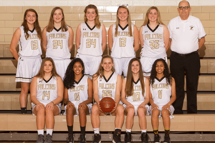 girls varsity basketball 2019-2020 team photo
