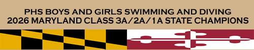 Phs boys swimming and diving, 2026 Maryland class 3A 2A 1A state champions